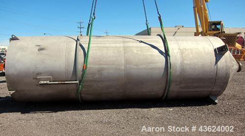 Used Springs Fabrication Product Hopper/Silo, 739.44 cubic feet (5533 gallon), 304 stainless steel, vertical. Approximately 78" diameter x 236" straight side. Flat welded top, 48" coned bottom, rated...