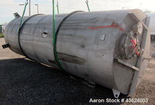 Used Springs Fabrication Product Hopper/Silo, 739.44 cubic feet (5533 gallon), 304 stainless steel, vertical. Approximately 78" diameter x 236" straight side. Flat welded top, 48" coned bottom, rated...