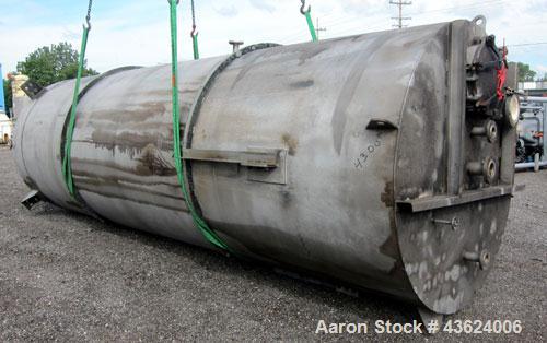 Used Springs Fabrication Product Hopper/Silo, 739.44 cubic feet (5533 gallon), 304 stainless steel, vertical. Approximately 78" diameter x 236" straight side. Flat welded top, 48" coned bottom, rated...