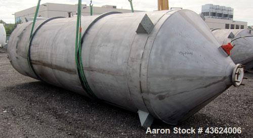 Used Springs Fabrication Product Hopper/Silo, 739.44 cubic feet (5533 gallon), 304 stainless steel, vertical. Approximately 78" diameter x 236" straight side. Flat welded top, 48" coned bottom, rated...