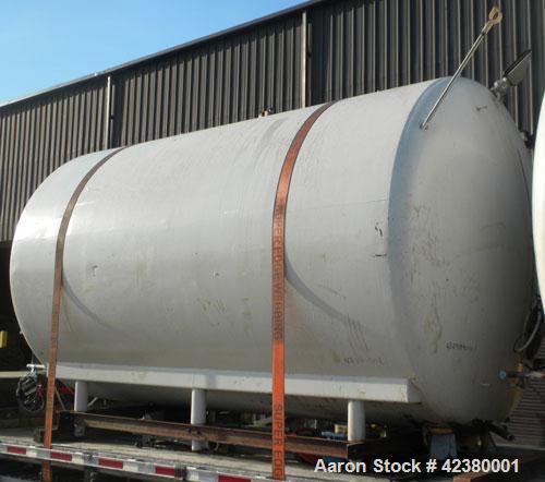 Used St. Regis Tank, Approximately 5000 Gallon, 304 stainless steel, horizontal. 96" Diameter x 150" straight side, dished heads. Bottom 1/2 dimple jacketed, rated 150 psi. (2) Internal CIP spray bal...