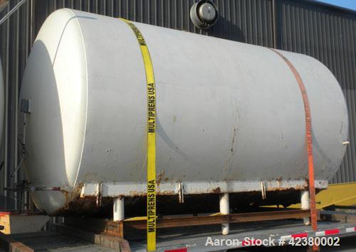 Used St. Regis Tank, Approximately 5000 Gallon, 304 stainless steel, horizontal. 96" Diameter x 150" straight side, dished heads. Bottom 1/2 dimple jacketed, rated 150 psi. (2) Internal CIP spray bal...