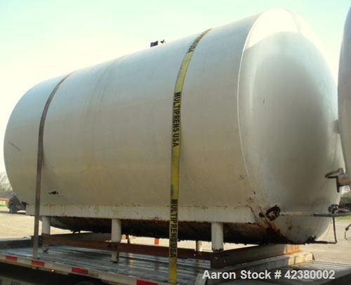 Used St. Regis Tank, Approximately 5000 Gallon, 304 stainless steel, horizontal. 96" Diameter x 150" straight side, dished heads. Bottom 1/2 dimple jacketed, rated 150 psi. (2) Internal CIP spray bal...