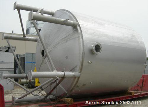 Used Stainless Fabrication Kettle, 15,000 gallon, 316L stainless steel. 158" diameter x 167" straight side, dished top and bottom. Dimple jacket on side wall only rated 100 psi at 338 deg.f.. Interna...