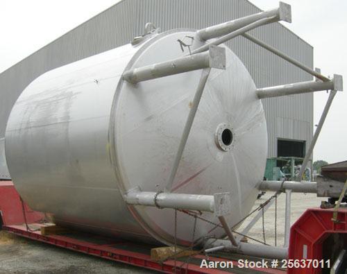Used Stainless Fabrication Kettle, 15,000 gallon, 316L stainless steel. 158" diameter x 167" straight side, dished top and bottom. Dimple jacket on side wall only rated 100 psi at 338 deg.f.. Interna...