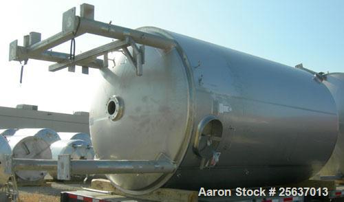 Used Stainless Fabrication Tank, 5,000 gallon, 316L stainless steel. 96" diameter x 164" straight side, dished top and bottom. 2" insulation with 304 stainless steel sheathing. Internal rated to 200 ...