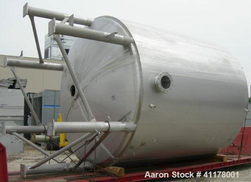 Used Stainless Fabrication Kettle, 15,000 Gallon, 316L Stainless Steel, Vertical. 158" diameter x 167" straight side, dished top and bottom. Dimple jacket on side wall only, rated 100 psi at 338 deg....