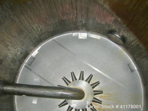 Used Stainless Fabrication Kettle, 15,000 Gallon, 316L Stainless Steel, Vertical. 158" diameter x 167" straight side, dished top and bottom. Dimple jacket on side wall only, rated 100 psi at 338 deg....