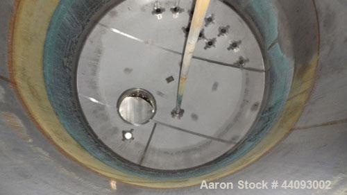 Used Stainless Metals Inc Tank, 8800 Gallon, 304L Stainless Steel, Vertical. Approximate 120" diameter x 180" straight side, dished top, flat bottom. Openings top (12) 3", 24" man way with cover, sid...