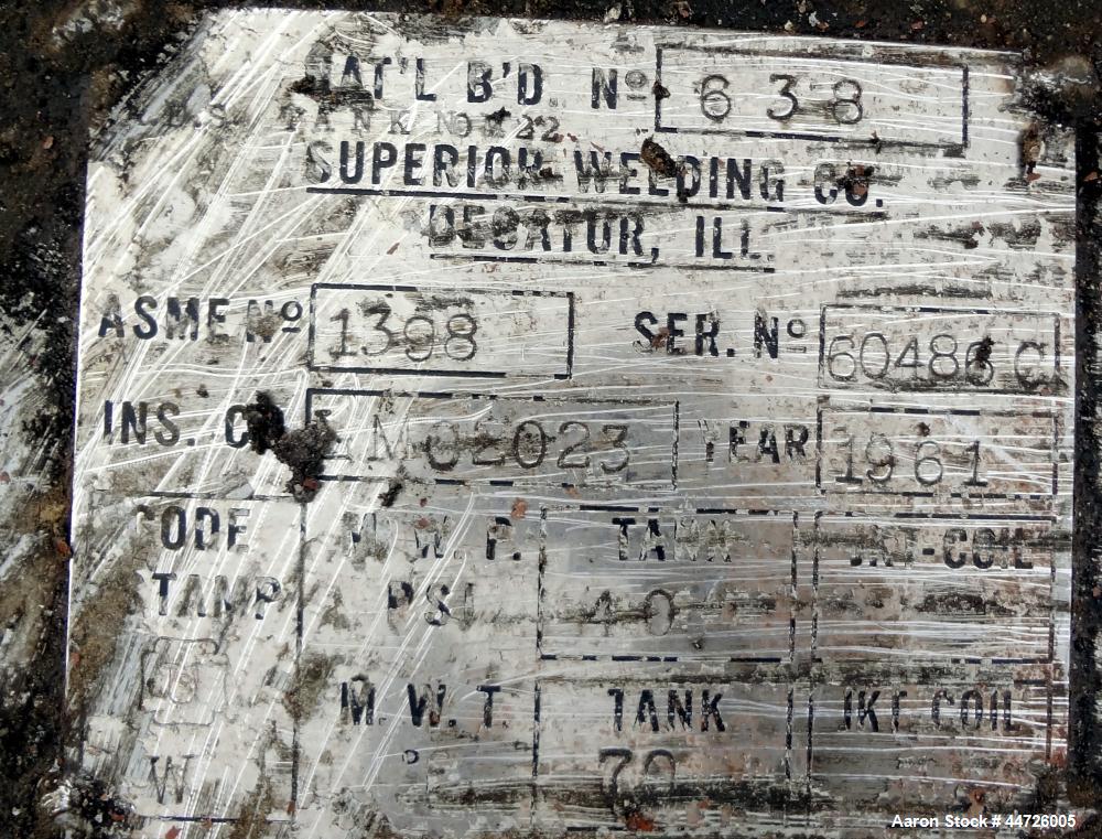 Used 13,000 Gallon Stainless Steel Superior Welding Pressure Tank, Model A-7-4-3