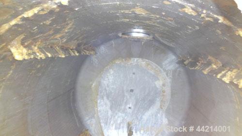 Used G.W. Taylor Tank, 6000 Gallon, 316 Stainless Steel, Vertical. Approximate 108” diameter x 144” straight side, dished top and bottom. Partial bottom sidewall dimple jacket, no rating. (4) Sidewal...