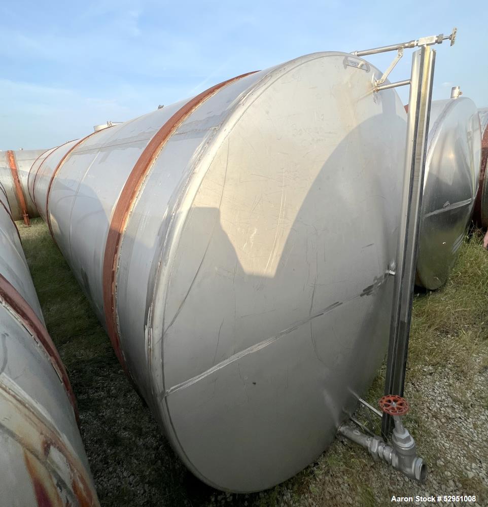 Used Industrial 304 SS Storage Tank – 5,800 Gallon | Horizontal with Discharge Valve