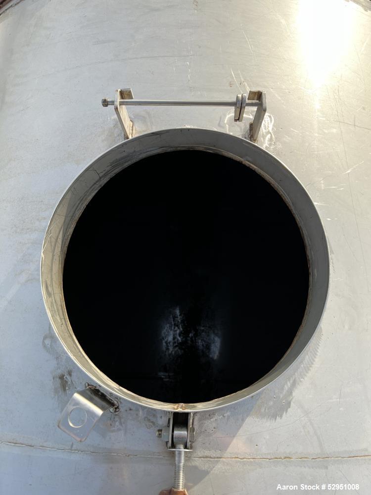Used Industrial 304 SS Storage Tank – 5,800 Gallon | Horizontal with Discharge Valve
