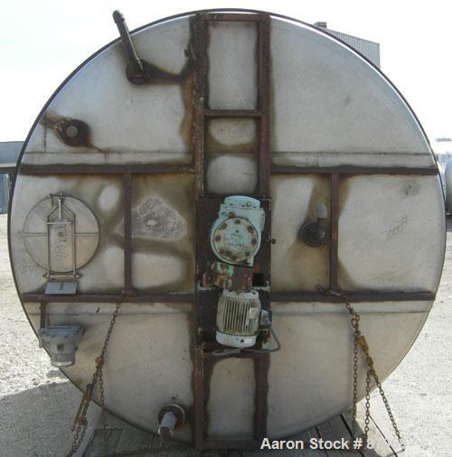USED: Tower Iron Works 10,245 gallon tank. 10'9" diameter x approximately 15' straight side. Flat top and bottom. 4 side wall baffles, bottom coil, 2-1/2" diameter with (2) 4 blade props, driven by a...