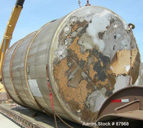 USED: Tower Iron Works 10,245 gallon tank. 10'9" diameter x approximately 15' straight side. Flat top and bottom. 4 side wall baffles, bottom coil, 2-1/2" diameter with (2) 4 blade props, driven by a...