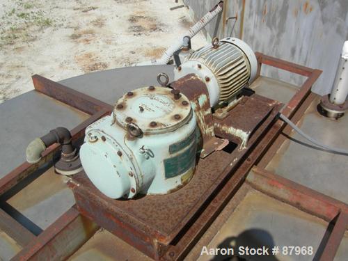 USED: Tower Iron Works 10,245 gallon tank. 10'9" diameter x approximately 15' straight side. Flat top and bottom. 4 side wall baffles, bottom coil, 2-1/2" diameter with (2) 4 blade props, driven by a...