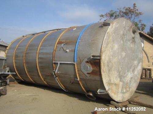 Used- Trumbo Welding Fabricating 13,900 Gallon 304 Stainless Steel Mix Tank.