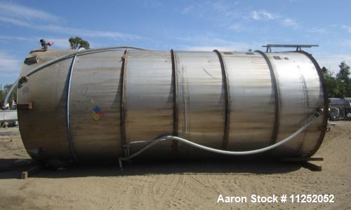 Used- Trumbo Welding Fabricating 13,900 Gallon 304 Stainless Steel Mix Tank.