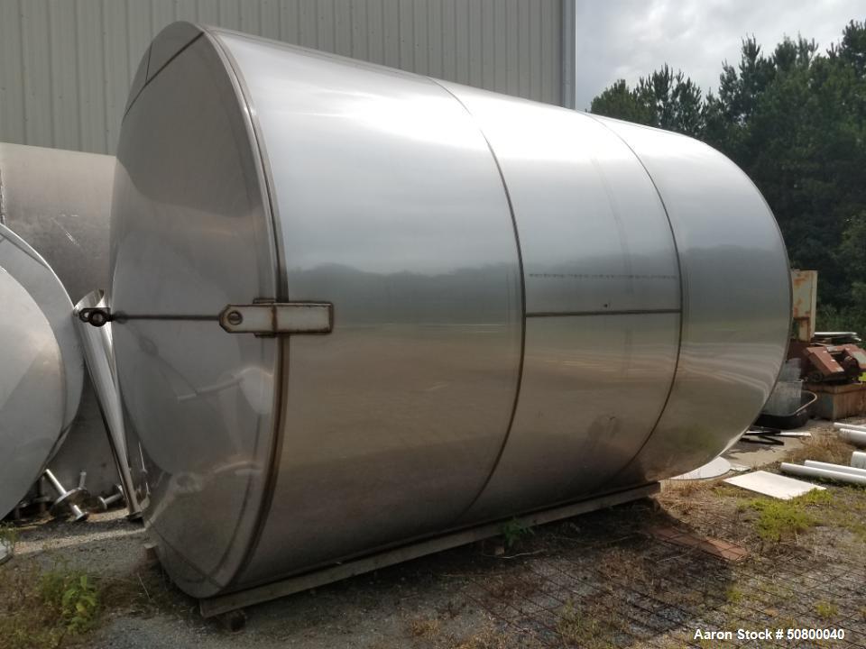 Unused 6,500 Gallon 304 Stainless Steel Vertical Tank | Single Wall Storage Vessel