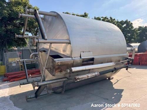 Used 6,000 Gallon 316 Stainless Steel Jacketed & Double Motion Agitated Tank with scraper agitation and center agitation with turbine blade paddles. Vessels measures 10' diameter X 10' straight side ...