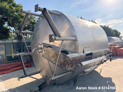 Used 6,000 Gallon 316 Stainless Steel Jacketed & Double Motion Agitated Tank with scraper agitation and center agitation with turbine blade paddles. Vessels measures 10' diameter X 10' straight side ...