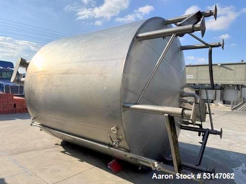 Used 6,000 Gallon 316 Stainless Steel Jacketed & Double Motion Agitated Tank with scraper agitation and center agitation with turbine blade paddles. Vessels measures 10' diameter X 10' straight side ...