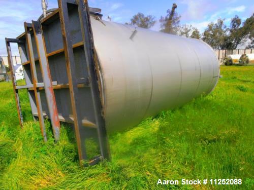 Used Valley Foundry stainless steel storage tank, approximately 7,000 gallon cap