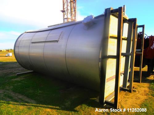 Used Valley Foundry stainless steel storage tank, approximately 7,000 gallon cap