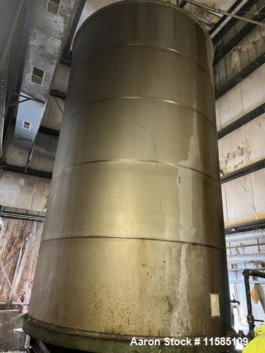 Used Valley Foundry 17,000 Gallon Vertical Stainless Steel Tank | 12' Diameter | Flat Bottom