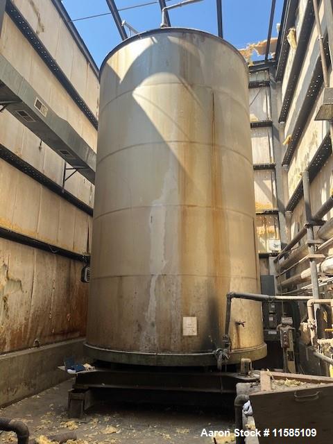 Used Valley Foundry 17,000 Gallon Vertical Stainless Steel Tank | 12' Diameter | Flat Bottom