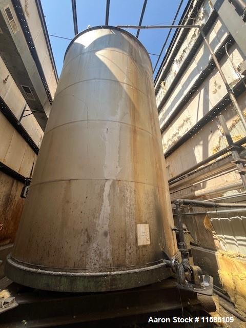 Used Valley Foundry 17,000 Gallon Vertical Stainless Steel Tank | 12' Diameter | Flat Bottom