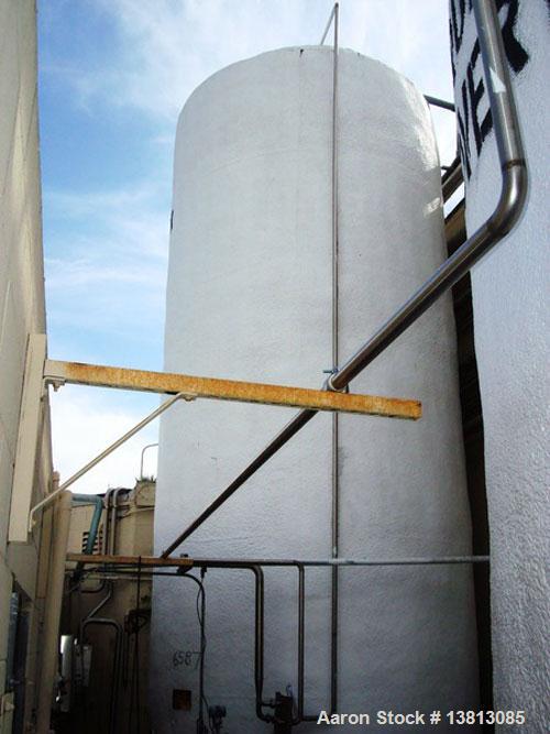 Used Valley Foundry 13,000 Gallon Vertical Stainless Insulated Tank. Vertical flat bottom tank with spray-on insulation and sightglass. Bottom front 3" outlet. Bottom side manway. 10'2" External diam...