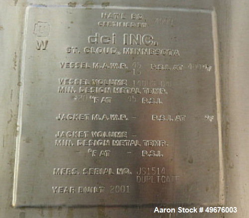 Used 15,983 Gallon WFI Storage Tank