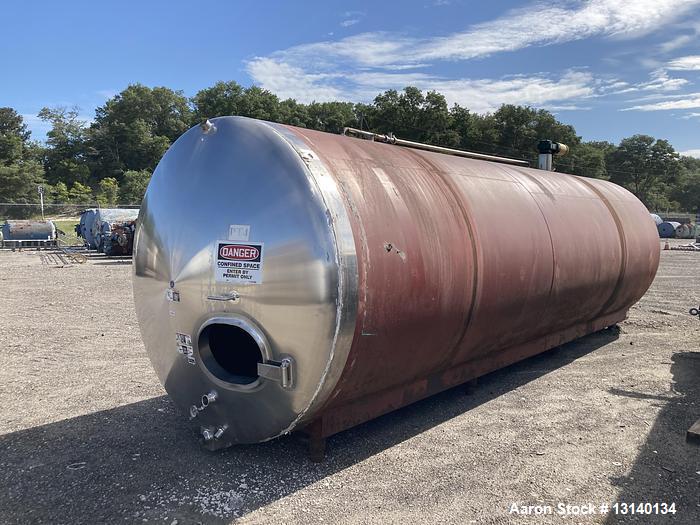 Used Walker Stainless Steel 6500 Gallon 304 Stainless Steel Horizontal Jacketed