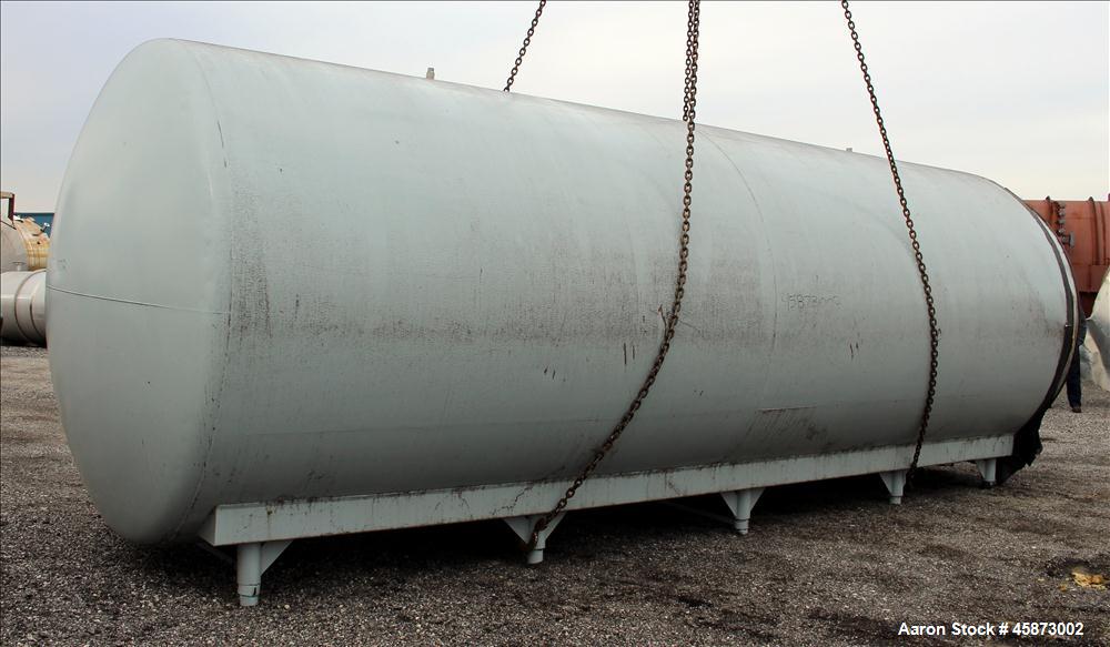 Used Walker Stainless Steel Equipment Co. Tank, Model 8480, 10,000 Gallon, 304 Stainless Steel, Horizontal. Approximately 100" diameter x 295" straight side. Dished Heads. (2) spray balls. 20" x 16" ...