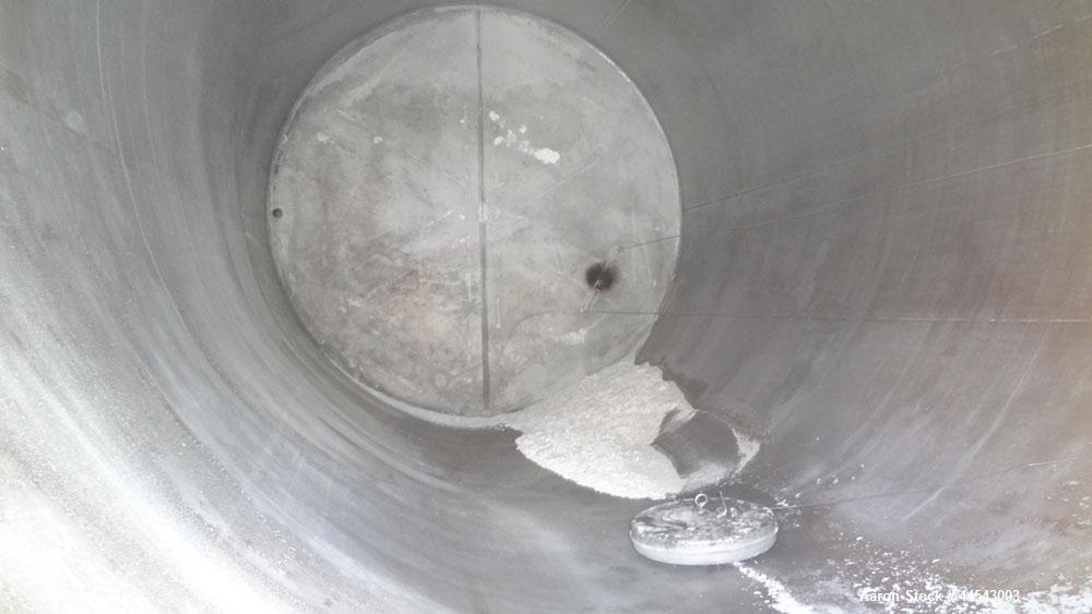 Used Walker Stainless Tank, 5000 Gallon, Model 9559, 304 Stainless Steel, Vertical. Approximately 96” diameter x 164” straight side, dished top, sloped bottom. Openings: top (2) 1-1/4” NPT, 2", 2" th...