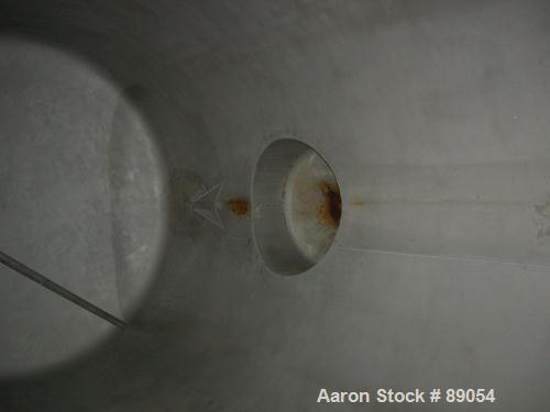 USED: Walker Stainless tank, 8,500 gallon, 316 stainless steel, horizontal. Approximately 9' diameter x 16'9" straight side, dished ends. Internal rated 15 psi at 200 deg F. Openings: top 1", (3) 2",...