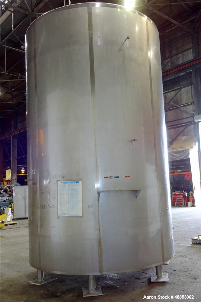 Used- Walker Jacketed Tank. 6000 Gallon, Vertical 304 Stainless Steel.