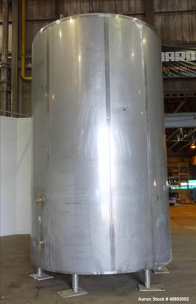 Used- Walker Jacketed Tank. 6000 Gallon, Vertical 304 Stainless Steel.