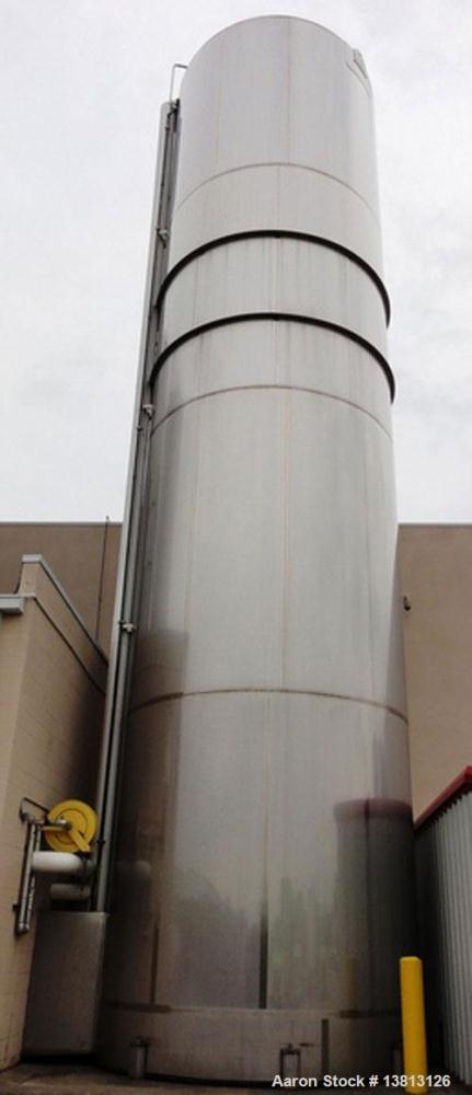 Used-Walker Stainless 47,500 Gallon Stainless Steel Silo, Model VSHT/304SS.  Built in 2000.  Single wall stainless steel alc...