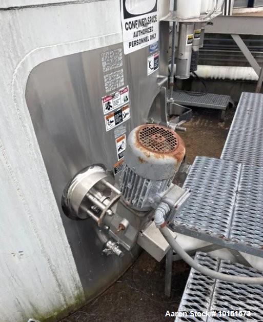 Used Walker 10,000-Gallon Jacketed Stainless Steel Mix Tank | 304 SS | 150 PSI @ 300°F | Side-Bottom Mixer & Manway | Skirt Mount | Built 2005