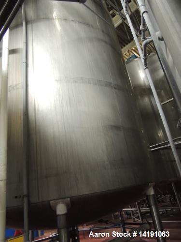 Used- 10,000 Gallon Walker Stainless Steel Jacketed Mix Tank. T316 SS inner shell. T304 SS Jacket. Model 8316-6. Dimensions ...