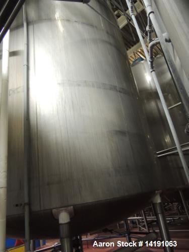 Used 10,000 Gallon Walker Stainless Steel Jacketed Mix Tank. T316 SS inner shell. T304 SS Jacket. Model 8316-6. Dimensions 136" ID x 153" straight side. 242" OAH. Jacket rated 150psi at 300F. Insulat...