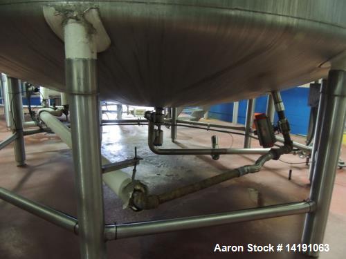Used 10,000 Gallon Walker Stainless Steel Jacketed Mix Tank. T316 SS inner shell. T304 SS Jacket. Model 8316-6. Dimensions 136" ID x 153" straight side. 242" OAH. Jacket rated 150psi at 300F. Insulat...