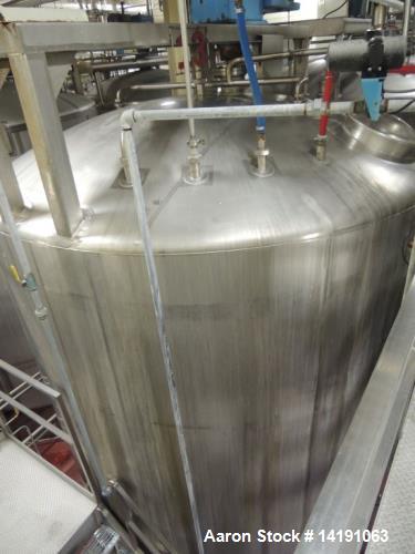 Used 10,000 Gallon Walker Stainless Steel Jacketed Mix Tank. T316 SS inner shell. T304 SS Jacket. Model 8316-6. Dimensions 136" ID x 153" straight side. 242" OAH. Jacket rated 150psi at 300F. Insulat...