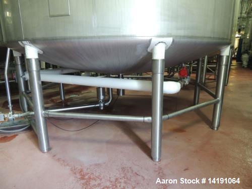 Used 10,000 Gallon Walker Stainless Steel Jacketed Mix Tank. T316 SS inner shell. T304 SS Jacket. Model 8316-4. Dimensions 136" ID x 153" straight side. 242" OAH. Jacket rated 150psi at 300F. Insulat...