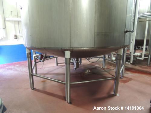 Used 10,000 Gallon Walker Stainless Steel Jacketed Mix Tank. T316 SS inner shell. T304 SS Jacket. Model 8316-4. Dimensions 136" ID x 153" straight side. 242" OAH. Jacket rated 150psi at 300F. Insulat...