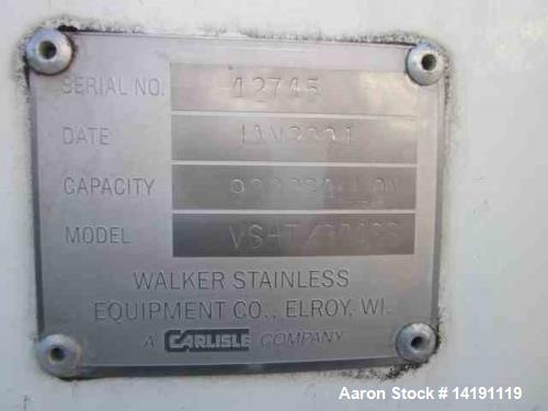 Used Walker 9,700 Gallon 304 SS Polished (Sanitary) Tank