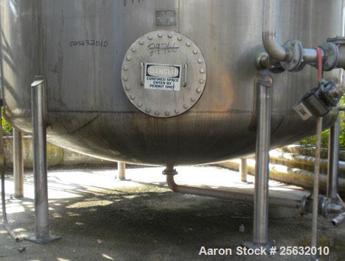 Used Walker Storage Tank, 16,000 Gallon, 316L stainless steel, vertical. Approximate 12' diameter x 18' straight side, dish top and bottom. Misc top and side flanged openings. Side openings include a...