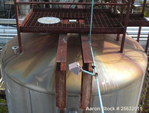 Used Walker Storage Tank, 16,000 Gallon, 316L stainless steel, vertical. Approximate 12' diameter x 18' straight side, dish top and bottom. Misc top and side flanged openings. Side openings include a...